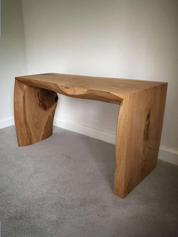 Handmade oak side table