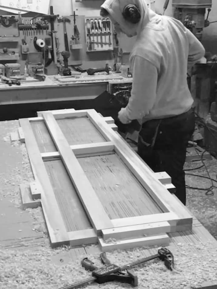 Luke Martin carpenter and joiner routing wardrobe doors