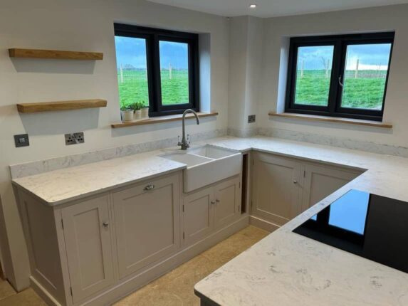 Kitchen made from solid maple doors and frames and oak veneer carcasses