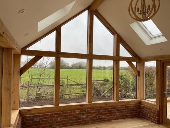 Oak frame extension inside