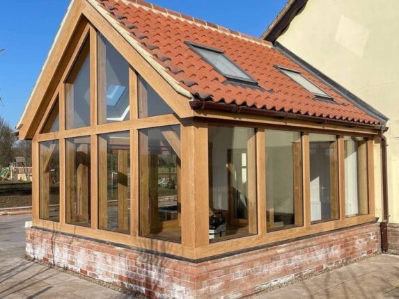 Oak frame extension outside