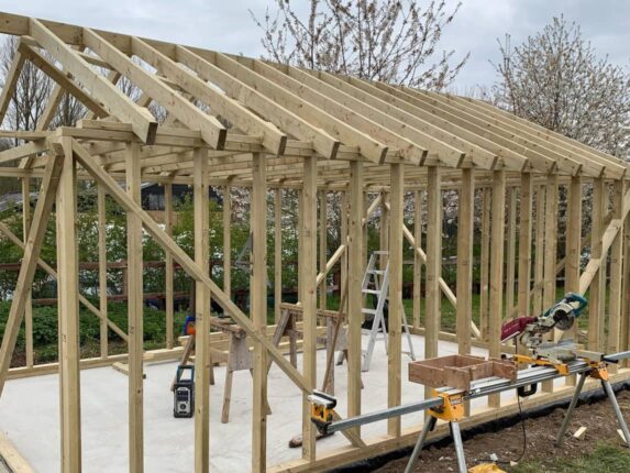 Tractor shed timber frame