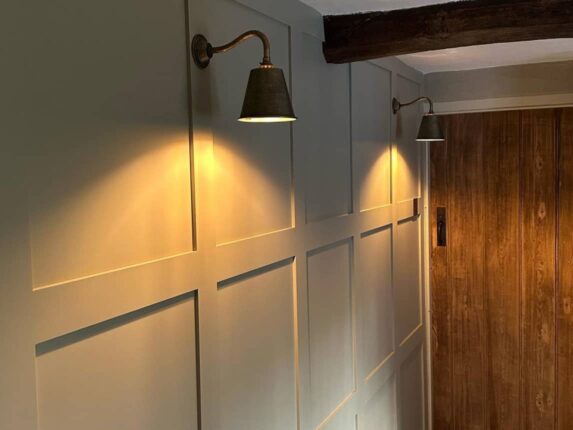 Wall panelling and lighting Hitcham project