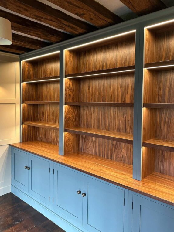 Walnut cabinet and panelling