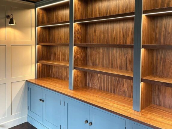 Walnut cabinet and panelling Hitcham project